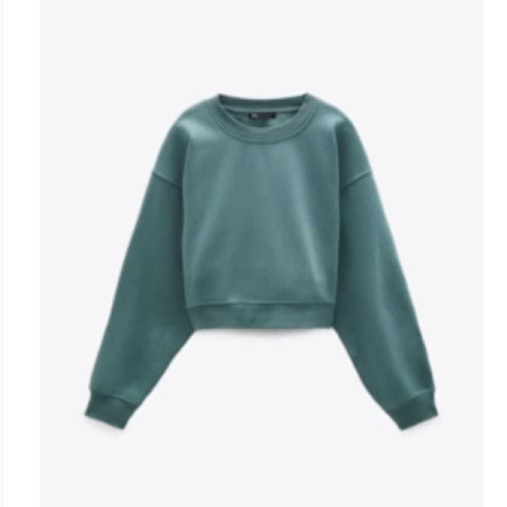 Zara Cropped Pullover Basic Sweatshirt - image 2